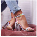 crystal heel phantom color thick high-heeled sandals wholesale clothing vendor Nihaostyles NSSO69874