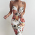 sling deep V bag hip slim printed long dress wholesale clothing vendor Nihaostyles NSXPF69892