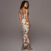 sling deep V bag hip slim printed long dress wholesale clothing vendor Nihaostyles NSXPF69892