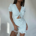 V-neck lace-up temperament short dress wholesale clothing vendor Nihaostyles NSXPF69897