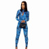 tie-dye swirl halter back long-sleeved tight jumpsuit wholesale clothing vendor Nihaostyles NSXPF69916