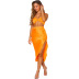 Sling Wrapped Chest Vest Drawstring Split Skirt Set wholesale clothing vendor Nihaostyles NSXPF69922