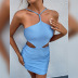 summer women s new halter neck lace sleeveless hollow dress wholesale nihaostyle clothing NSXPF69955