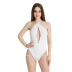 Summer Black and White V-neck Twisted Halter Swimsuit wholesale nihaostyle clothing NSXPF69965