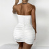 Vestido de cadera plisado con parte superior de tubo hueco delgado sexy a juego de color para mujer al por mayor ropa de nihaostyle NSXPF69970