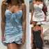 summer women s sling sexy package hip skirt ruffle dress lace wholesale nihaostyle clothing NSXPF69972