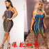 summer women s sexy striped strappy dress nihaostyle clothing wholesale NSFNN70029