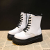 Platform lace-up leather boots short boots nihaostyle clothing wholesale NSYUS70088