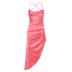 vestido de cremallera con cordones de color sólido de verano nihaostyle ropa al por mayor NSSWF70113