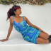 summer new style sling sleeveless printing mid-length skirt nihaostyle clothing wholesale NSSWF70114