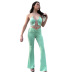 new solid color lace-up halter neck hip-wrapped set nihaostyle clothing wholesale NSSWF70122