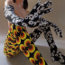 new mesh contrast color printing tight-fitting leggings nihaostyle clothing wholesale NSSWF70140
