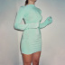 spring new slim half high collar solid color short dress women wholesale clothes nihaostyles NSSWF70227