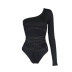 women s one-shoulder long-sleeved hollow tie sexy one-piece jumpsuit nihaostyle clothing wholesale NSSWF70280