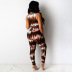 summer new women s wrap chest tie-dye sling casual jumpsuit nihaostyle clothing wholesale NSSWF70284