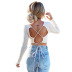 autumn new style halter strap round neck blouse nihaostyle clothing wholesale NSSWF70306