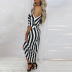 Striped Print One Shoulder Irregular Slim Dress wholesales nihaostyle clothing NSXPF70321