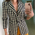 houndstooth short single button blazer wholesales nihaostyle clothing NSXPF70334