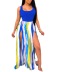 skinny sleeveless big U-neck striped printed dress wholesales nihaostyle clothing NSXPF70367