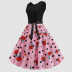 Polka Dot Print Stitching Round Neck Waist Slim Sleeveless Dress NSJR70377
