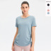 women s sports short-sleeved loose solid color round neck t-shirt nihaostyles clothing wholesale NSFAN70485