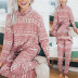women s Christmas  loose two-piece suit reindeer print nihaostyles clothing wholesale NSXPF70514