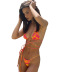 halter strap printing bikini beach swimsuit three-piece set Nihaostyles wholesale clothing vendor NSXPF70551