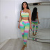 striped hipster sleeveless slimming vest sports leisure set Nihaostyles wholesale clothing vendor NSXPF70568