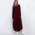 plus size women s solid color round neck long sleeve dress nihaostyles clothing wholesale NSJR70578