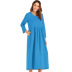 Pure Color Loose Long Sleeve Dress nihaostyles clothing wholesale NSJR70580