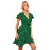 women s V-neck polka dot dress nihaostyles clothing wholesale NSJR70586