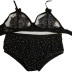 lace mesh stitching bright diamond sexy lingerie set Nihaostyles wholesale clothing vendor NSXPF70602