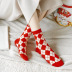 red socks retro red plaid tube socks nihaostyles clothing wholesale NSJDA70670