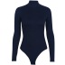 Solid Color Long Sleeve Knit Bodysuit NSHTL65717