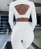 nihaostyle clothing wholesale solid color long-sleeved hollow set NSJYF65778