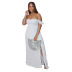 nihaostyle clothing wholesale chest wrapped long sleeveless summer skirt NSALI65790