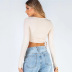 summer new women‘s V-neck long-sleeved T-shirt nihaostyles clothing wholesale NSFD70773