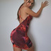 Printed Halterneck Tight-Fitting Dress NSFD70783