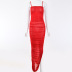 sling-neck pleated slit dress nihaostyles clothing wholesale NSFD70809