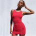 Women s Autumn Sleeveless Adjustable Lace-up Dress nihaostyles clothing wholesale NSFD70822