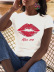 letters lips letter printing short-sleeved t-shirt nihaostyles clothing wholesale NSXPF70842