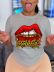 Large size mouth with chain printing short-sleeved t-shirt nihaostyles clothing wholesale NSXPF70853