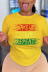 Large size wakeup color letter printing short-sleeved t-shirt nihaostyles clothing wholesale NSXPF70855