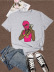 Large size pink mask banknote printing short-sleeved t-shirt nihaostyles clothing wholesale NSXPF70861