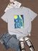 Camiseta de manga corta con estampado de pintura en color de gran tamaño, ropa de nihaostyles al por mayor NSXPF70863