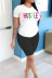 Large size rainbow color letter printed short-sleeved t-shirt nihaostyles clothing wholesale NSXPF70872