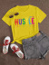 Large size rainbow color letter printed short-sleeved t-shirt nihaostyles clothing wholesale NSXPF70872