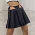 women s strap high waist pleated short skirt nihaostyles clothing wholesale NSGMY70898