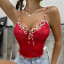 women s sexy V-neck leopard print stitching lace-up camisole nihaostyles clothing wholesale NSGMY70918