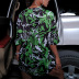 new women s graffiti printing drop sleeves T-shirt nihaostyles clothing wholesale NSGMY70919